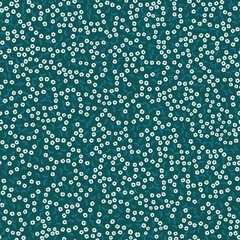 Tiny Green Ditsy Daisy Floral Seamless Pattern