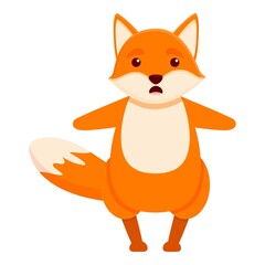 Scared fox icon. Cartoon of scared fox vector icon for web design isolated on white background
