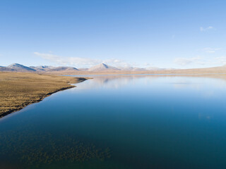 Aerial view of beautiful lagoon in Tibet,China