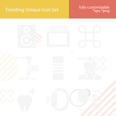 Simple set of dentist related filled icons.