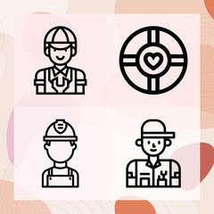 Simple set of comprises related lineal icons