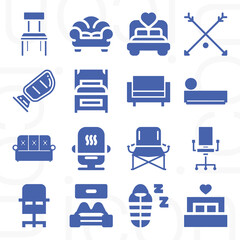 16 pack of viewing  filled web icons set