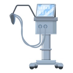 Hospital ventilator medical machine icon. Cartoon of hospital ventilator medical machine vector icon for web design isolated on white background