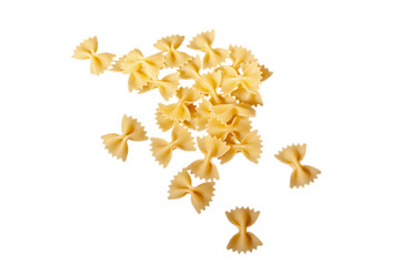 pasta with bows isolated on white background