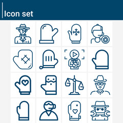 Simple set of fbi related lineal icons.
