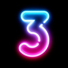 Naklejka premium 3D Rendering Bleu and Pink Neon Lights Font on dark background