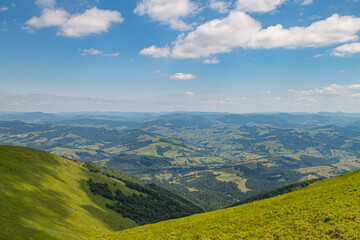 View of the Ukrainian Carpathian Mountains