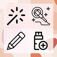Simple set of screw related lineal icons