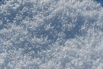 Fresh white snow and frost background structure