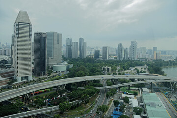  View of the city from Singapore Flyer