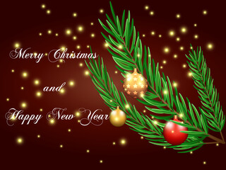 Christmas and New Year greeting card

