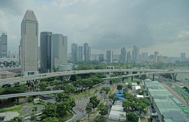  View of the city from Singapore Flyer
