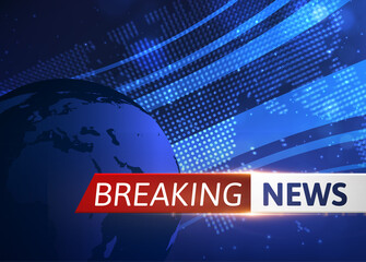 Breaking news vector background with world map. EPS10