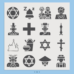 Simple set of orthodox related filled icons.