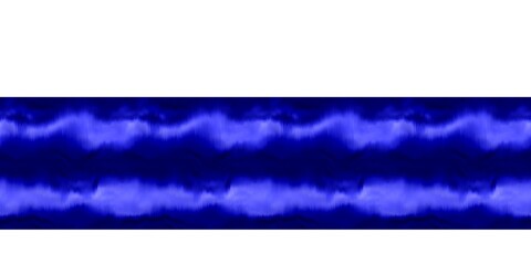 Indigo blue tie dye border edge background. Painted in watercolor wash side banner strip. Boho modern abstract web design element, divider or decorative ink backdrop for ribbon trim invitation.
