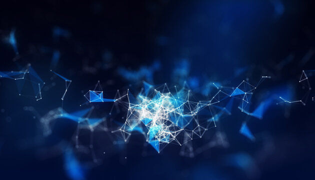 Abstract Line Network Blue Plexus Background