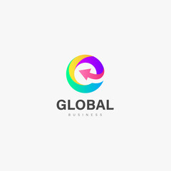 Global business logo icon vector design