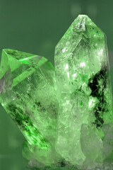 Druse green crystal closeup