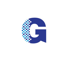 G Pixel Bit Alphabet Logo Design Concept
