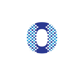 O Pixel Bit Alphabet Logo Design Concept