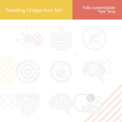 Simple set of tumor related filled icons.