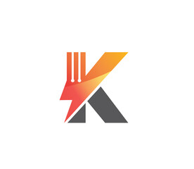 K Electric Power Alphabet Logo Design Concept