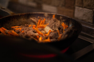the process of cooking pilaf