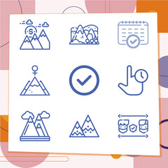 Simple set of 9 icons related to maintain