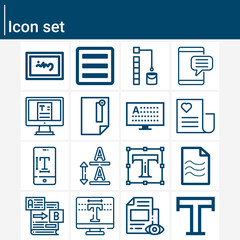 Simple set of word order related lineal icons.