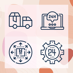 Simple set of work shift related lineal icons