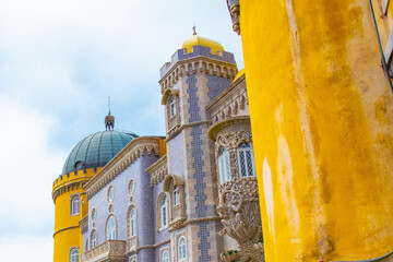 Pena palace in Sintra, Portugal. Beautiful and colorful palace,. The palace is UNESCO World Heritage