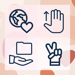 Simple set of reconciliation related lineal icons