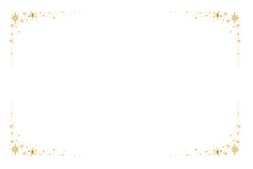 Watercolor Paint Christmas stars card frame gold Metallic Elegant handmade painting bush