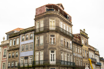 Fototapeta na wymiar Old buildings and classical architecture of Porto, narrow streets and colorful buildings of Porto, Portugal 