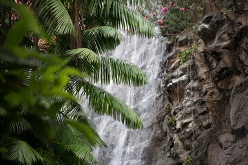 Obraz premium Waterfall from the rock with the sign of Sentosa