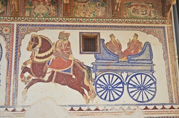 Obraz premium Nawalgarh Havelis, Jhunjhunu, Rajasthan