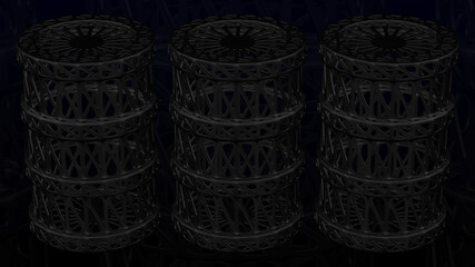 Background - oil barrel. 3D rendering.