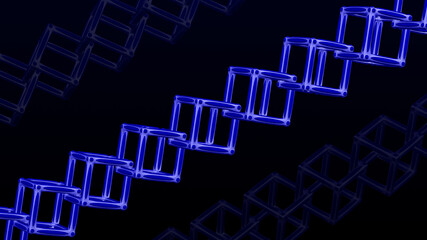 Blockchain. 3D rendering.