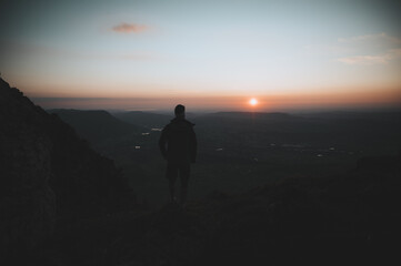 Fototapeta premium Ausblick vom Grünten während dem Sonnenuntergang 