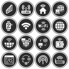 16 pack of filtering  filled web icons set