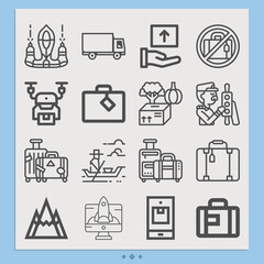 Simple set of cruise related lineal icons.