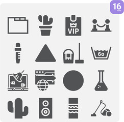 Simple set of vacuum related filled icons.