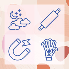 Simple set of coil related lineal icons