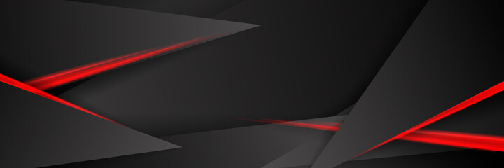 Black red business abstract background for wide banner