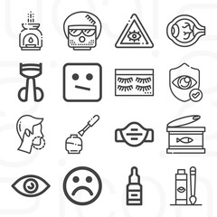 16 pack of eyes  lineal web icons set