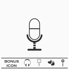 Microphone icon flat.