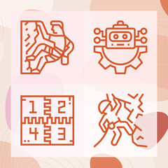 Simple set of mounting related lineal icons