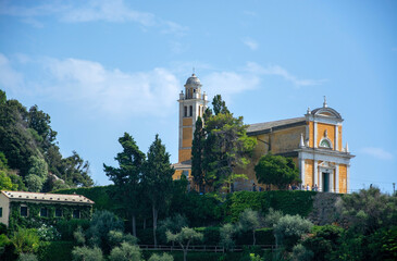 Fototapeta premium Chiesa di San Giorgio, Portofino, Ligurien, Italien