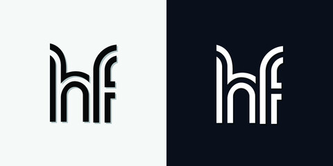 Modern Abstract Initial letter HF logo. This icon incorporate with two abstract typeface in the creative way.It will be suitable for which company or brand name start those initial.