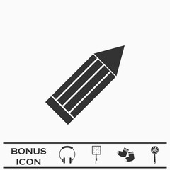 Pencil icon flat.